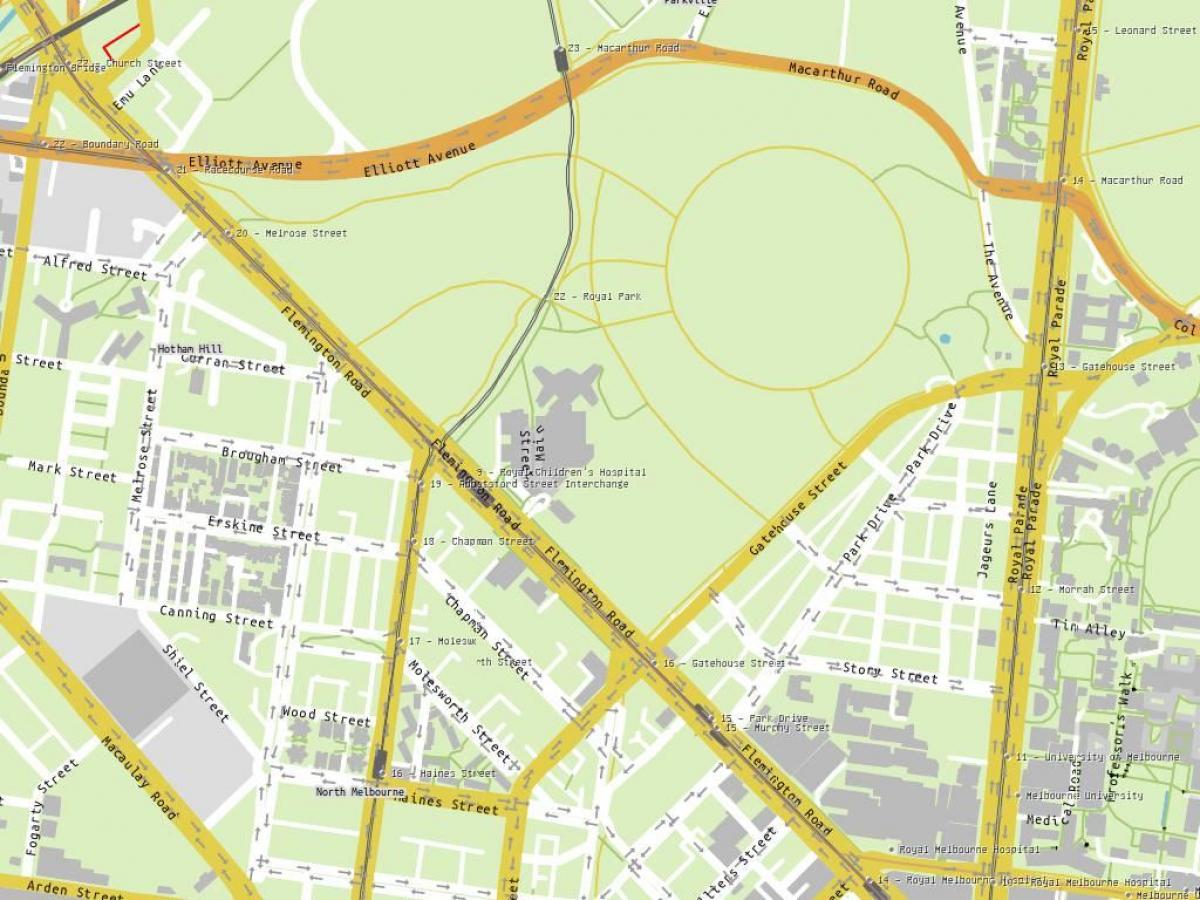 bản đồ của Hoàng nhi viện Melbourne
