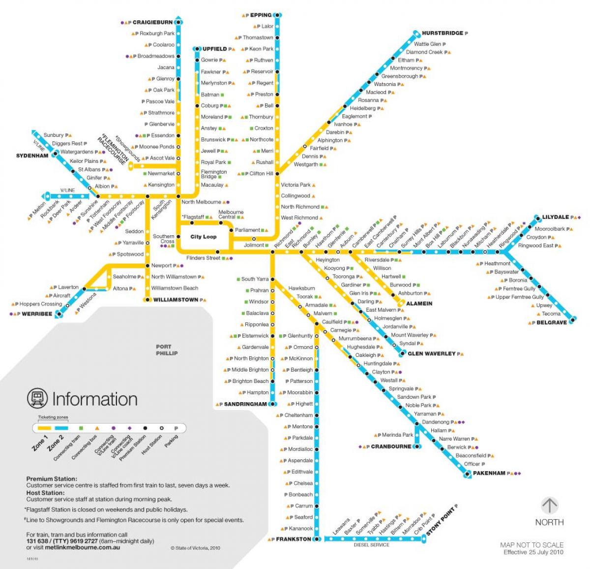 đường xe lửa bản đồ Melbourne