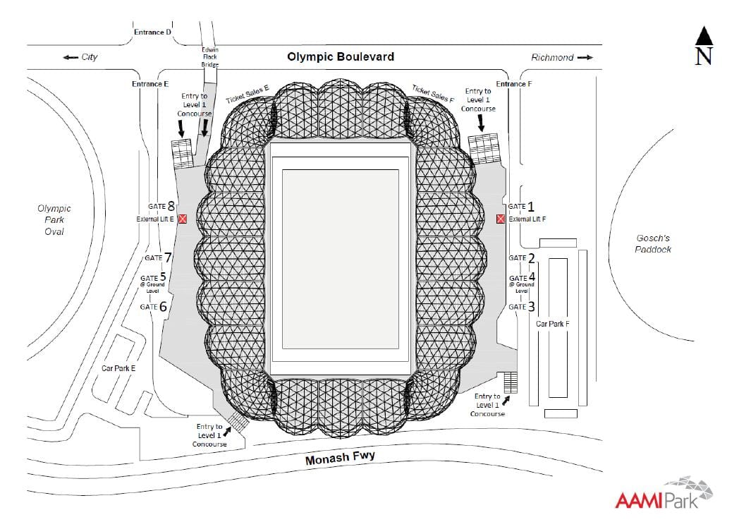 aami park Melbourne bản đồ