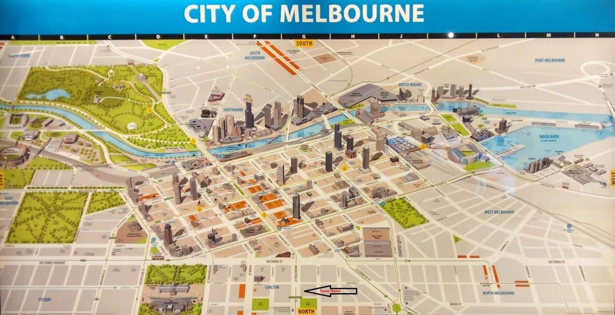Melbourne bản đồ cửa hàng