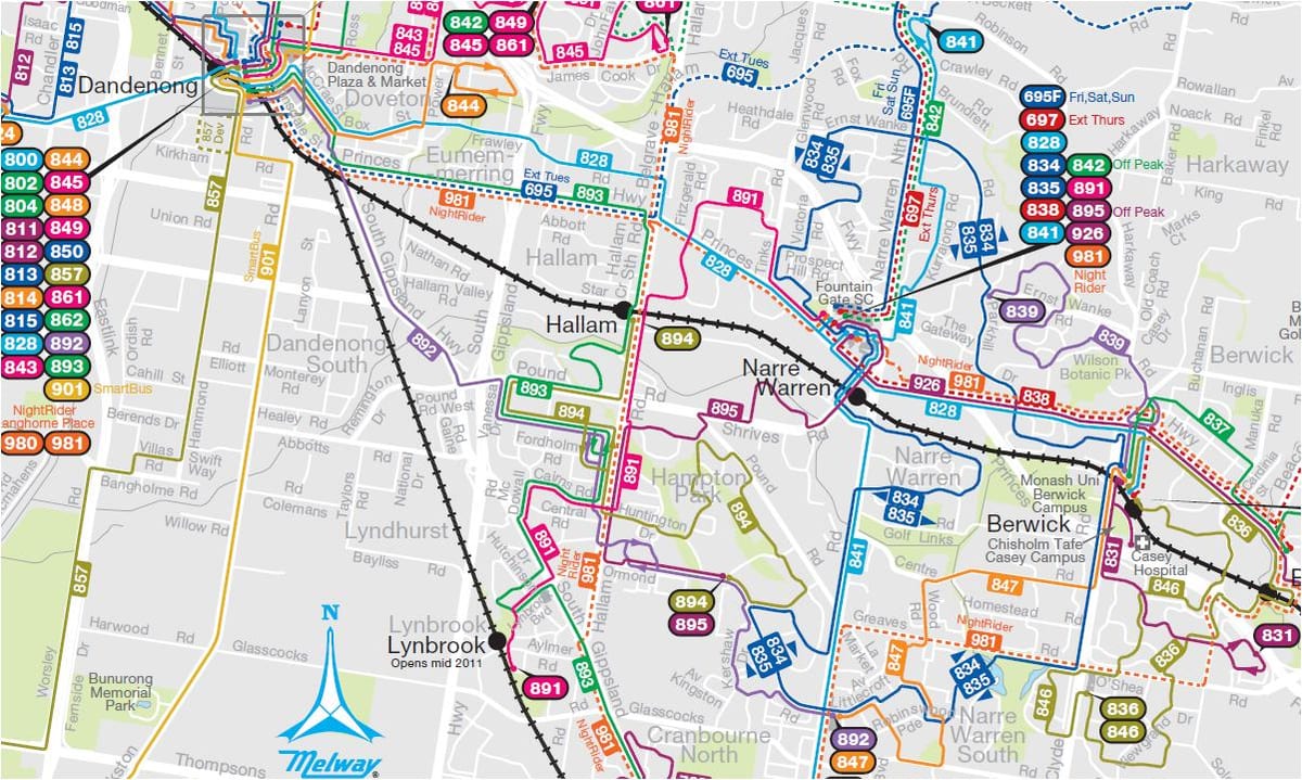 Melbourne tuyến xe buýt bản đồ
