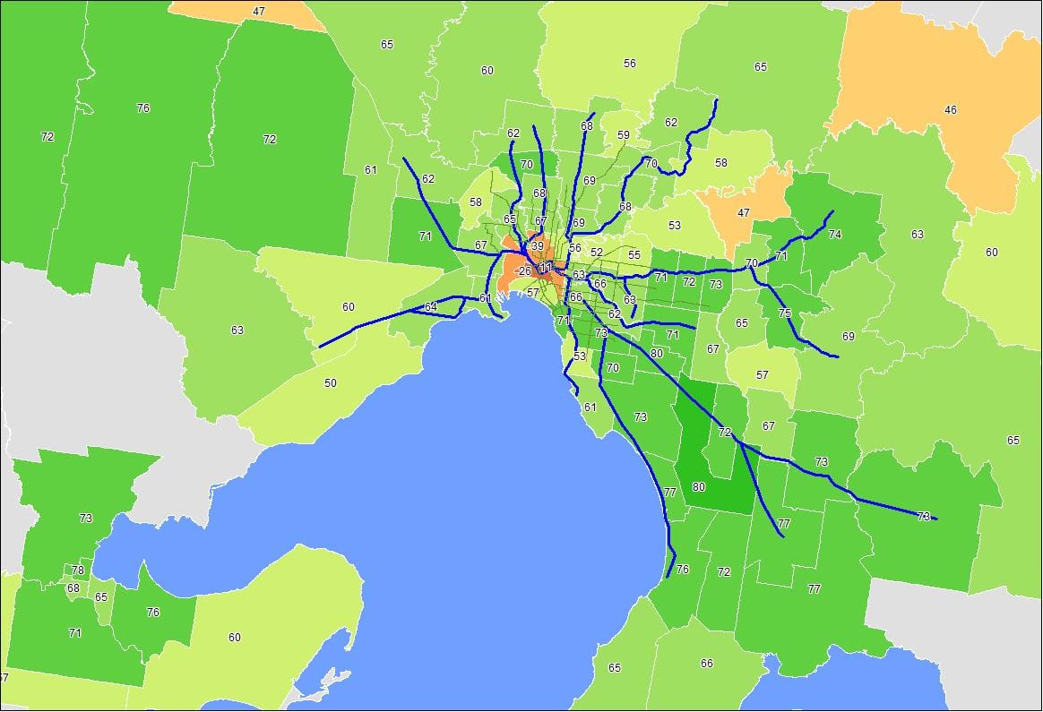 bản đồ của Melbourne