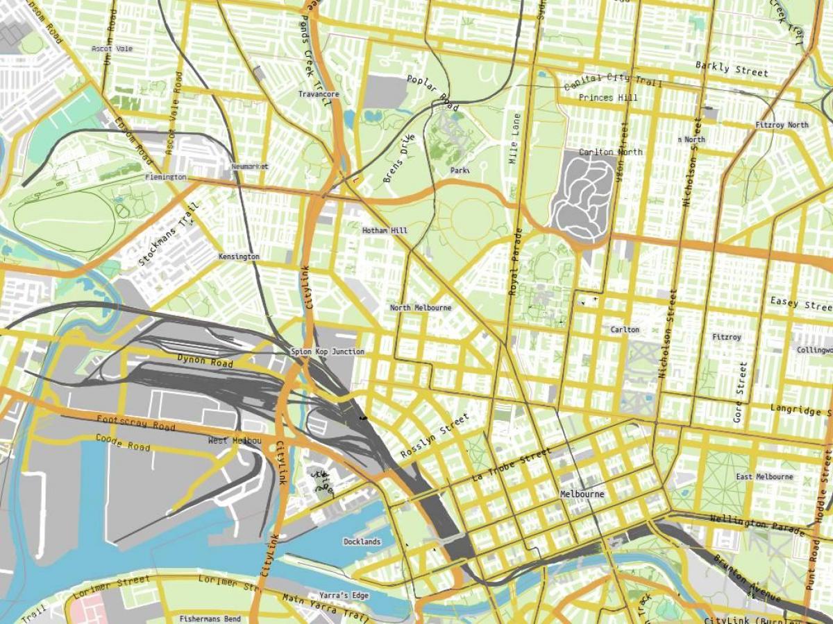 bản đồ của Hoàng gia Melbourne bệnh viện