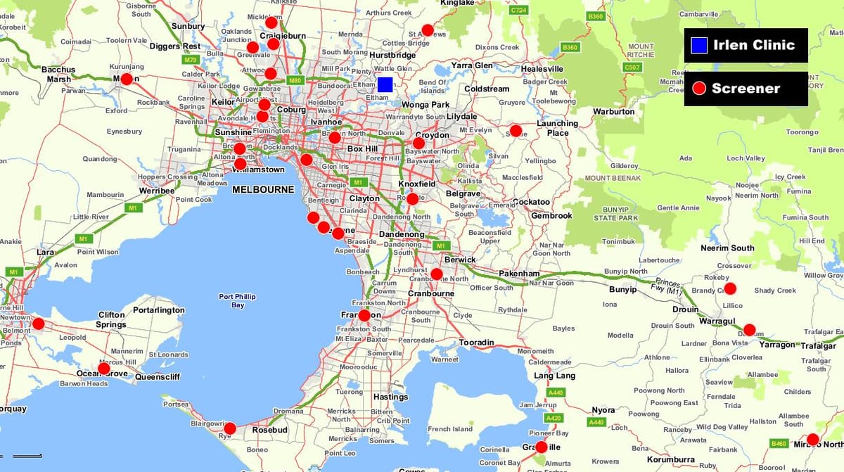 bản đồ của lớn hơn Melbourne