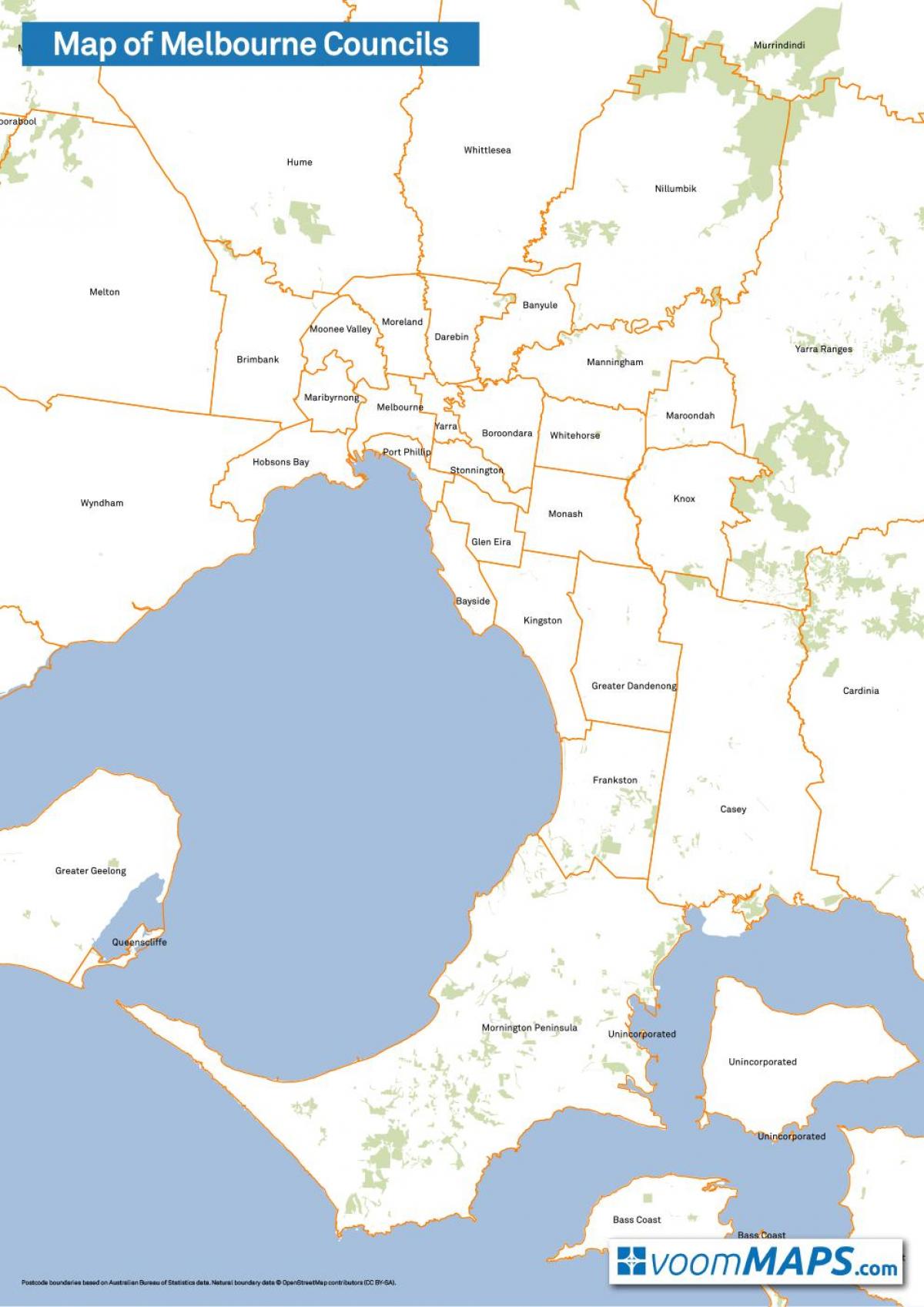 bản đồ của Melbourne hội đồng