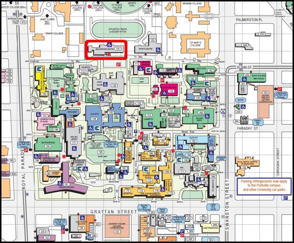 bản đồ của đại học Melbourne