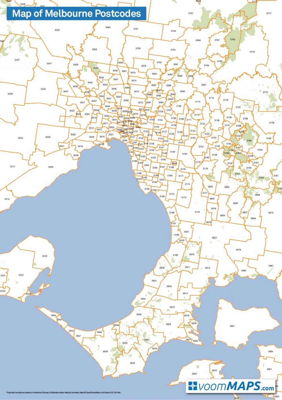 bản đồ của Melbourne zip