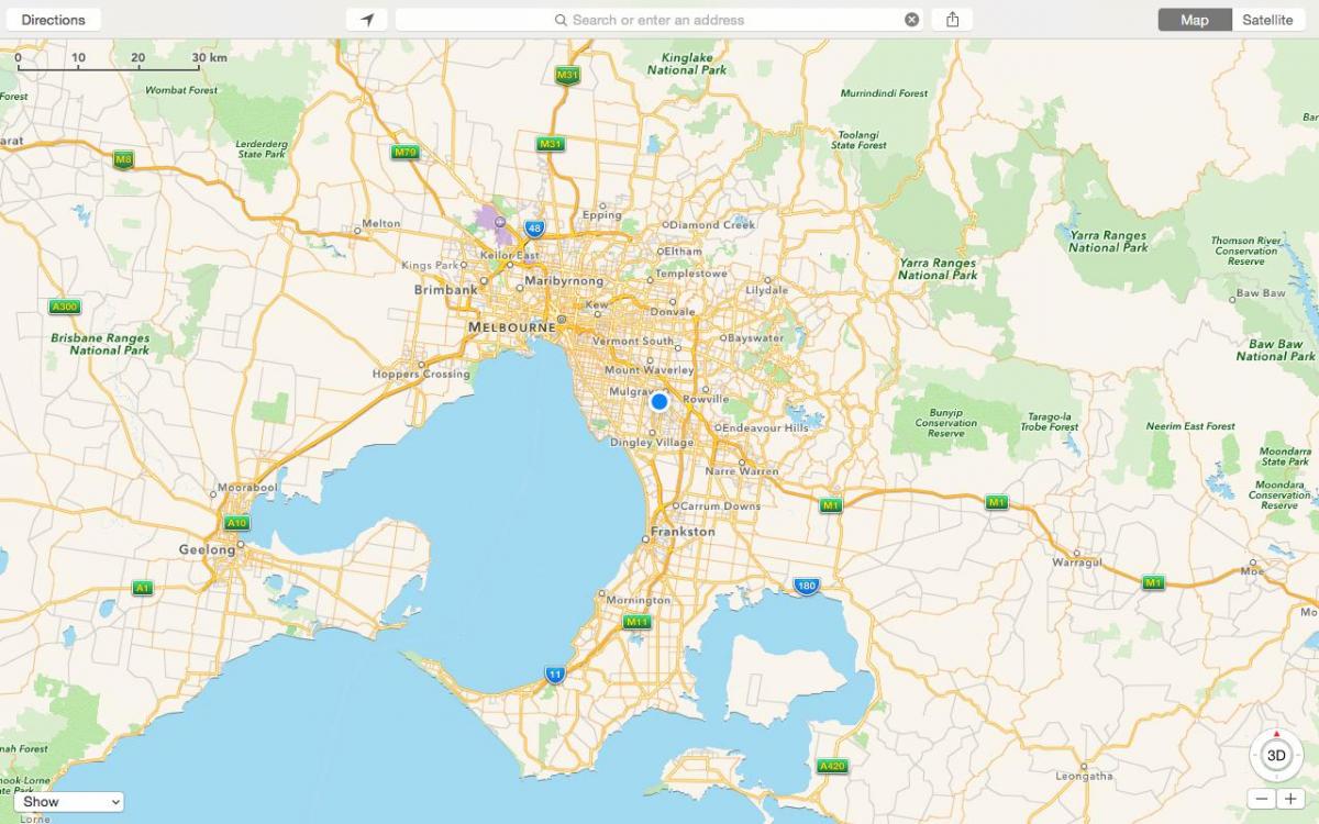 bản đồ của Melbourne và vùng ngoại ô