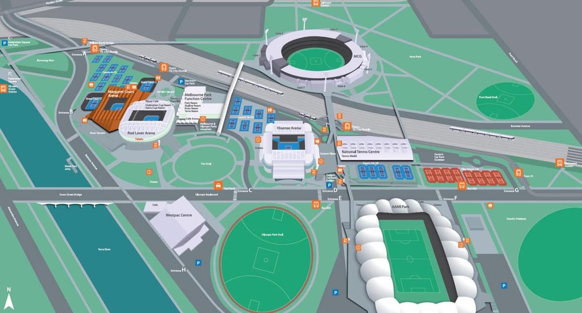 Melbourne olympic park bản đồ