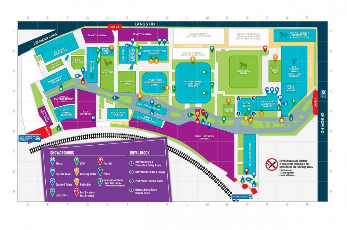 bản đồ của Melbourne Showgrounds