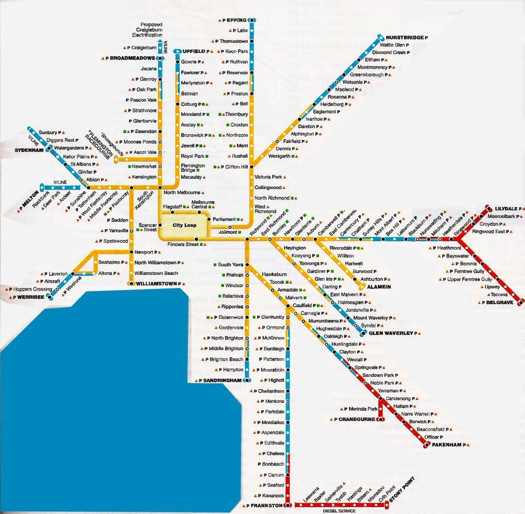Melbourne khu vực bản đồ