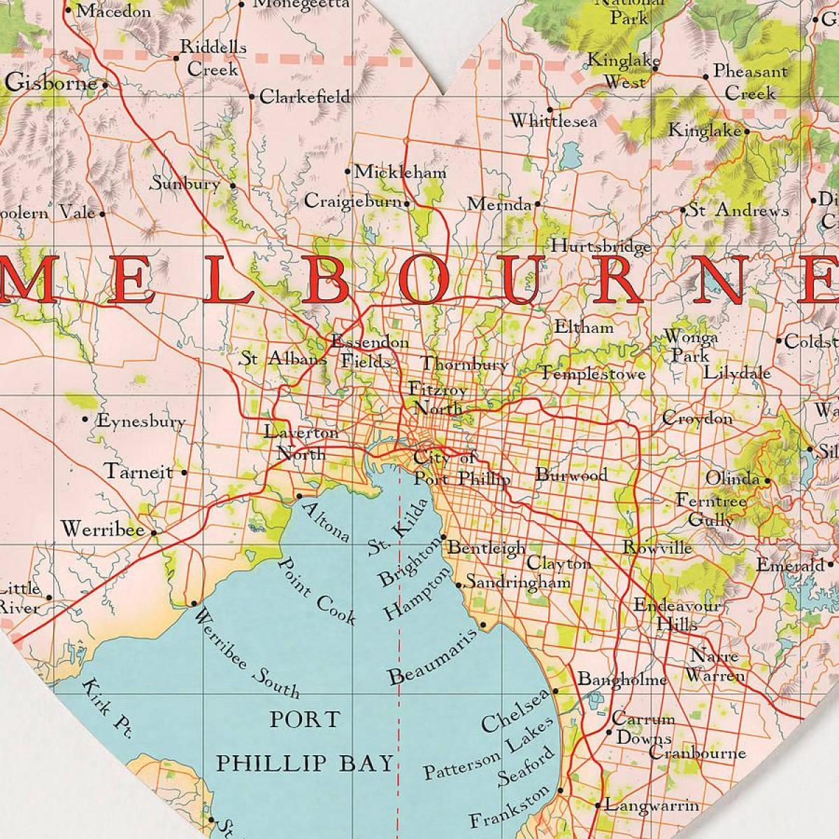 Melbourne bản đồ thế giới