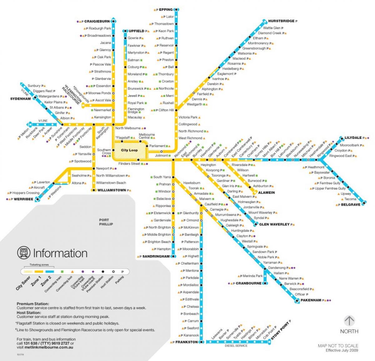 tàu điện ngầm bản đồ Melbourne