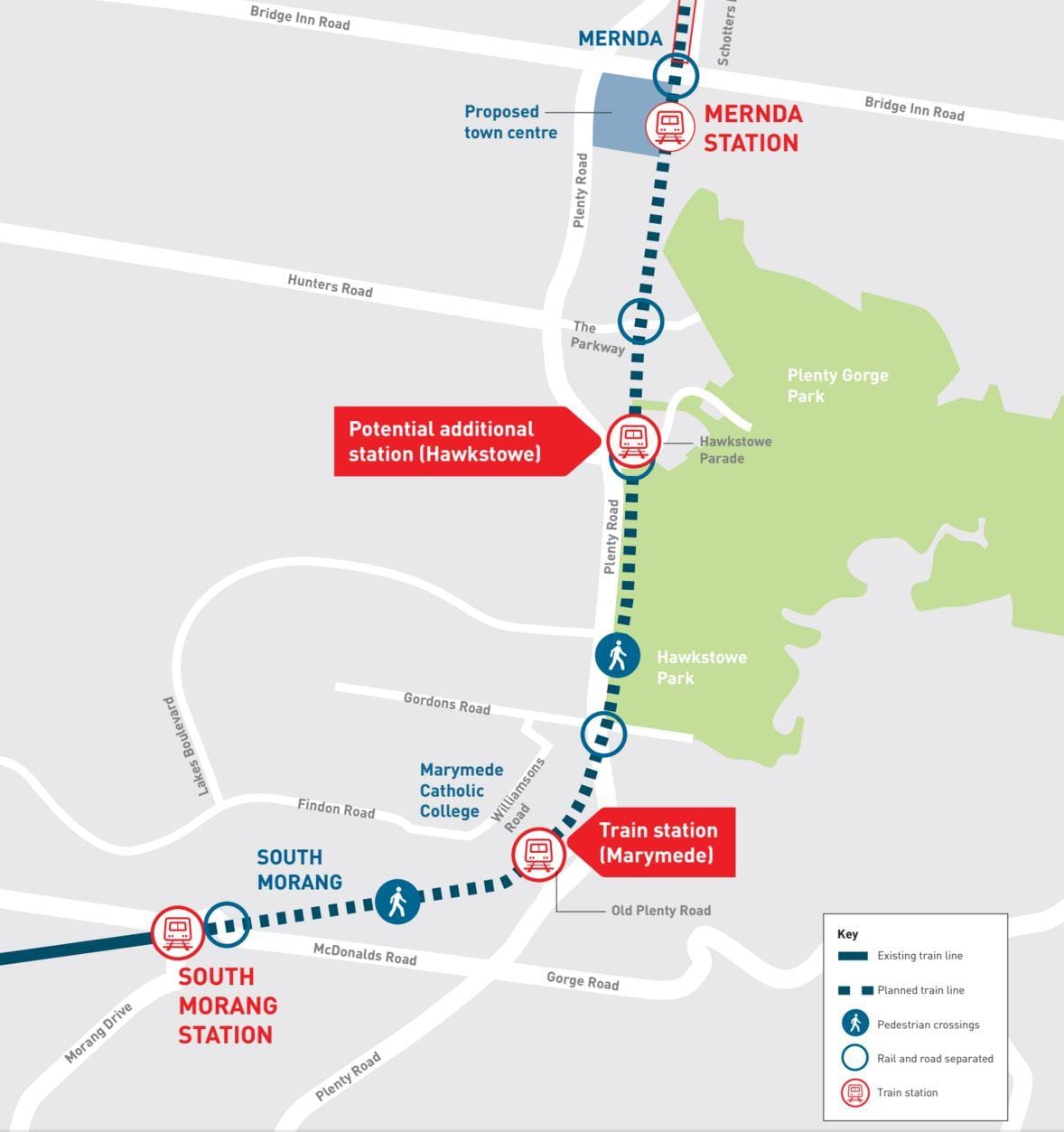 bản đồ của skyrail Melbourne bản đồ