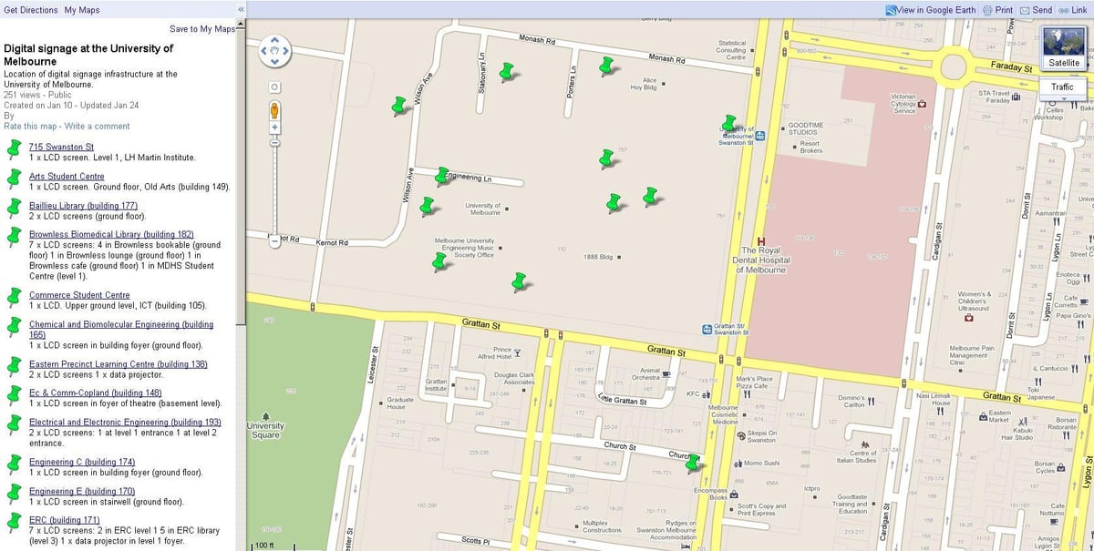 bản đồ của đại học Melbourne