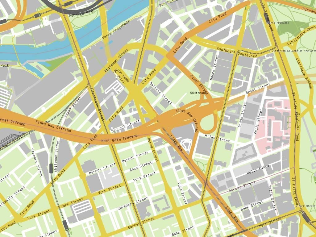 vương miện Melbourne bản đồ
