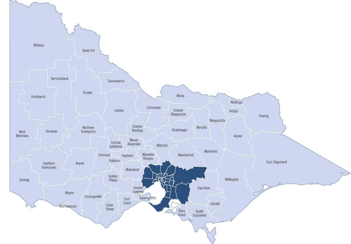 bản đồ của Victoria hội đồng