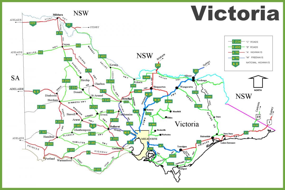 bản đồ của Victoria Úc
