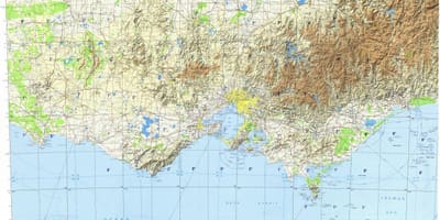 Địa hình bản đồ của Melbourne