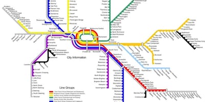 Melbourne đường xe lửa bản đồ