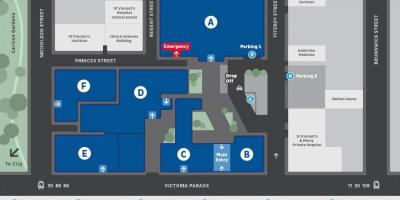 Bệnh viện St Vincent Melbourne bản đồ