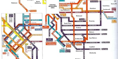 Giao thông công cộng Melbourne bản đồ
