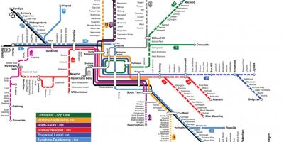 Ga xe lửa bản đồ Melbourne