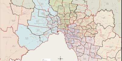 Bản đồ của Melbourne ngoại ô phía đông