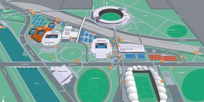 Melbourne olympic park bản đồ