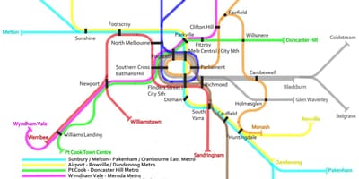 Tàu điện ngầm bản đồ Melbourne