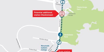 Bản đồ của skyrail Melbourne bản đồ
