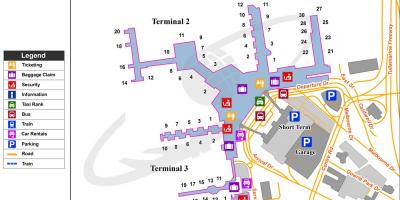 Melbourne sân bay bản đồ thiết bị đầu cuối 4